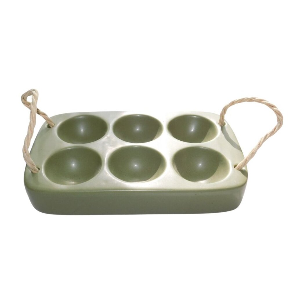 Target Bullseye Easter 2023 White & Green Ceramic Egg Tray 7.5" NEW (SET OF 2)